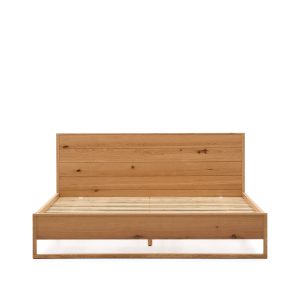 KAVE HOME Alguema seng i egefiner med naturlig finish til 180 x 200 cm madras