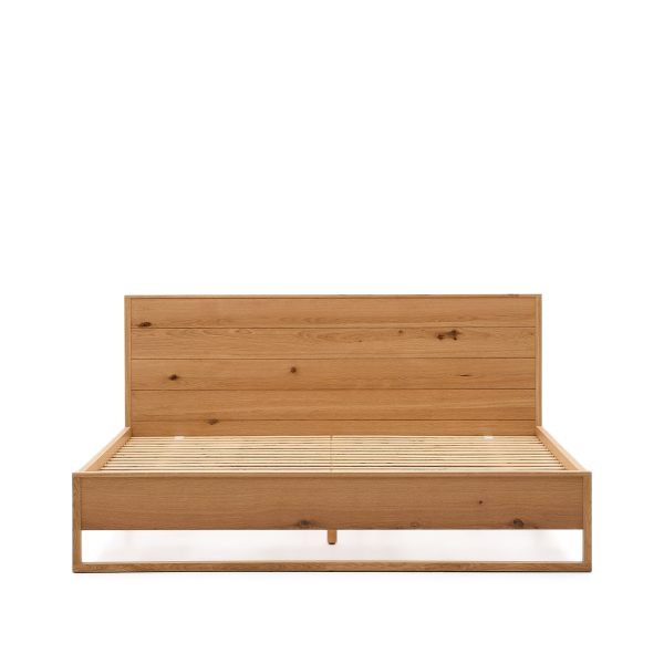 KAVE HOME Alguema seng i egefiner med naturlig finish til 180 x 200 cm madras