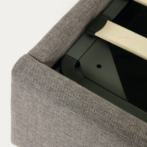 KAVE HOME Nahiri polstret grå ottomansk seng til en madras på 180 x 200 cm